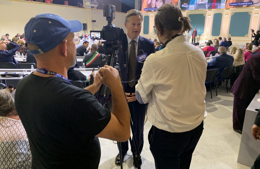 Matthew Offord MP being interviewed 