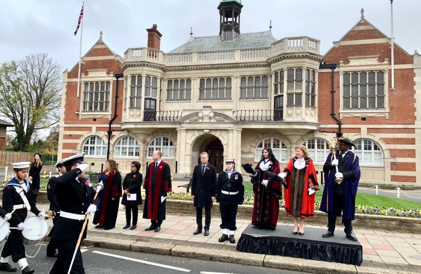 Matthew Offord MP outside Hendon Town Hall