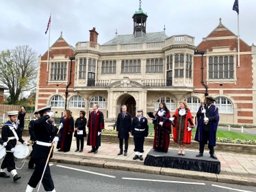 Matthew Offord MP outside Hendon Town Hall